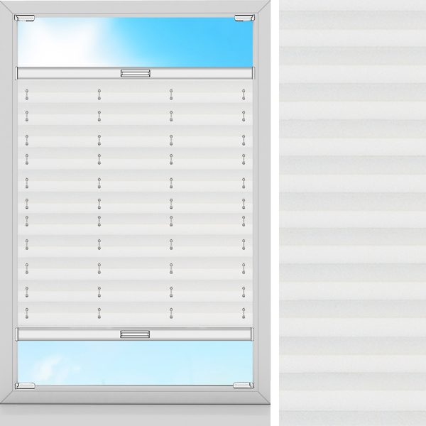 Plissee Budget Eierschale, Weiss, lichtdurchlässig & blickdicht