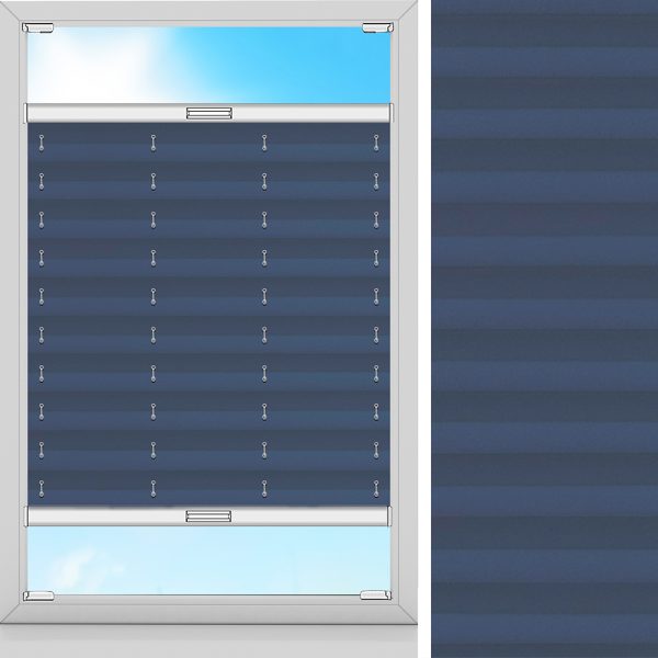 Plissee Budget, Blau, lichtdurchlässig & blickdicht