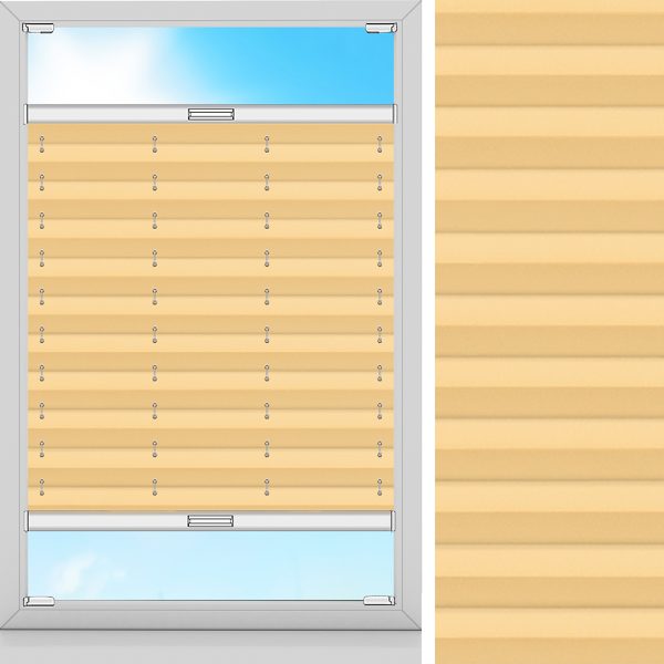 Plissee Budget, Beige, lichtdurchlässig & blickdicht