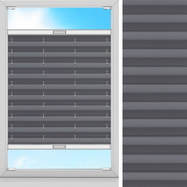 Plissee Budget, Grau, lichtdurchlässig & blickdicht