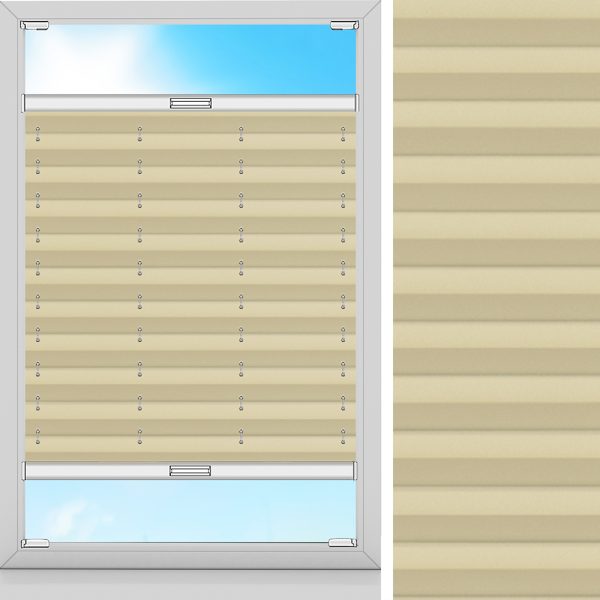 Plissee Sona, Creme, lichtdurchlässig & blickdicht