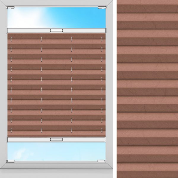 Plissee Strada, Braun, lichtdurchlässig & blickdicht