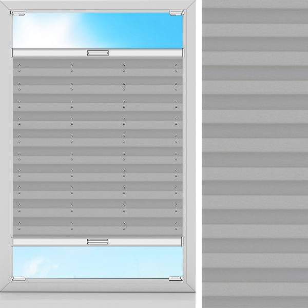 Plissee Basa, Grau, lichtdurchlässig & blickdicht