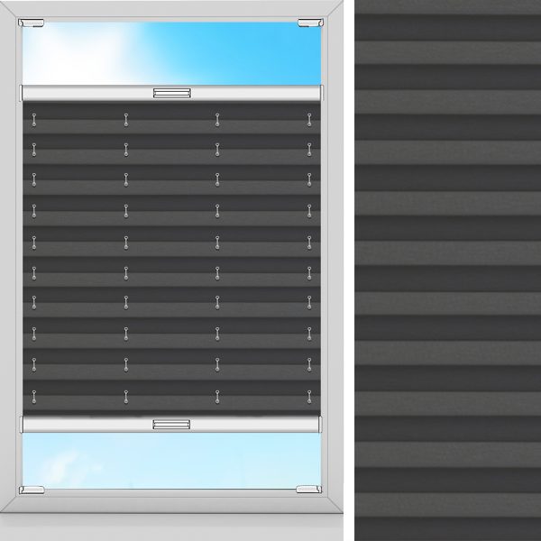 Plissee Basa, Schwarz, lichtdurchlässig & blickdicht