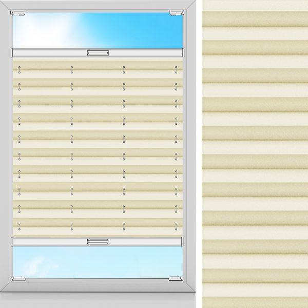 Plissee Fin, Creme, komplett verdunkelnd