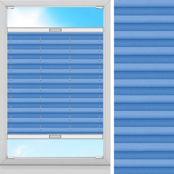 Plissee Fin, Blau, komplett verdunkelnd