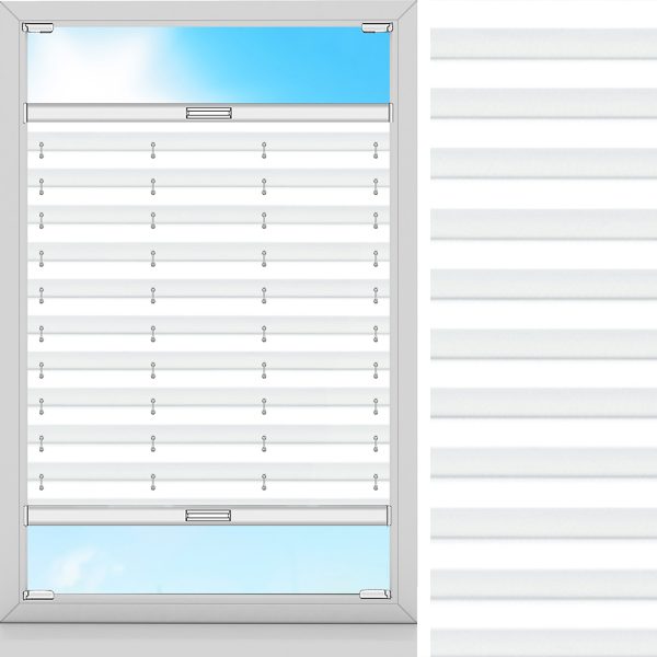 Plissee Öko, Weiss, lichtdurchlässig & blickdicht