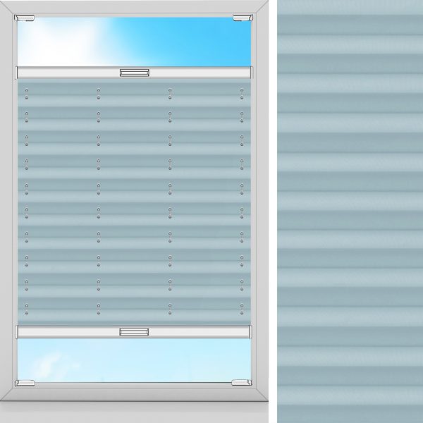 Plissee Öko, Blau, lichtdurchlässig & blickdicht