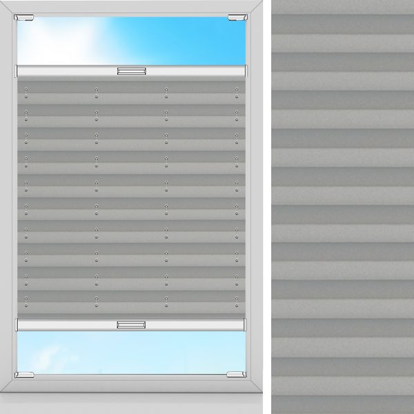 Plissee Ombre, Grau, komplett verdunkelnd