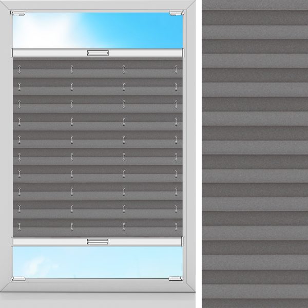 Plissee Ombre, Grau, komplett verdunkelnd