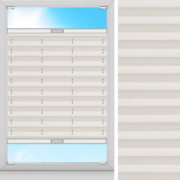 Plissee Ombre, Creme, komplett verdunkelnd