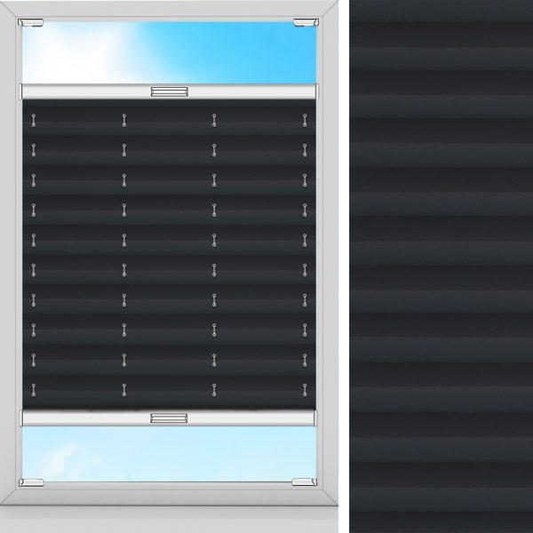 Plissee Lat, Schwarz, lichtdurchlässig & blickdicht