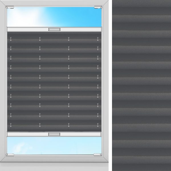 Plissee Lat, Schwarz, lichtdurchlässig & blickdicht