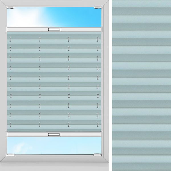 Plissee Klara, Blau, lichtdurchlässig & blickdicht