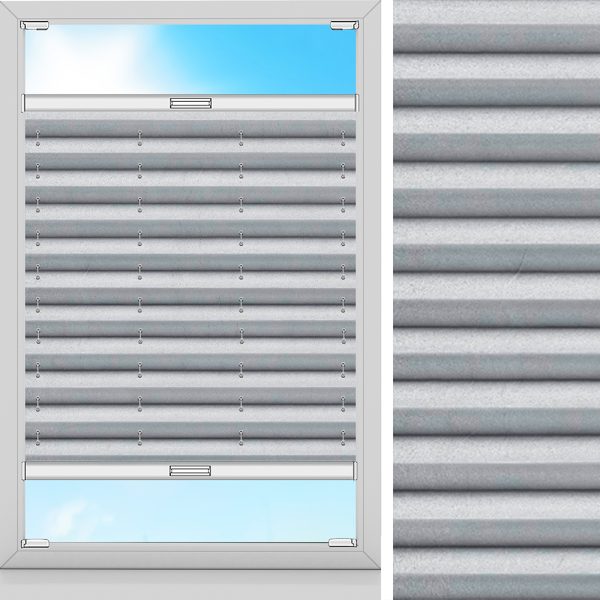 Plissee Klara, Grau, lichtdurchlässig & blickdicht