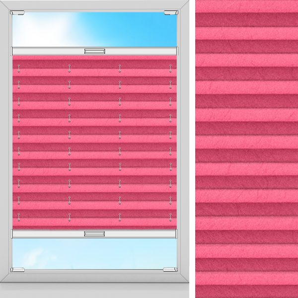 Plissee Klara, Rot, lichtdurchlässig & blickdicht