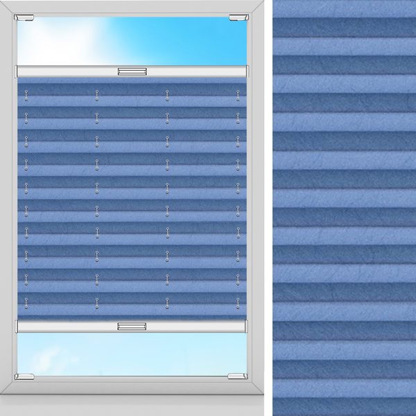 Plissee Klara, Blau, lichtdurchlässig & blickdicht