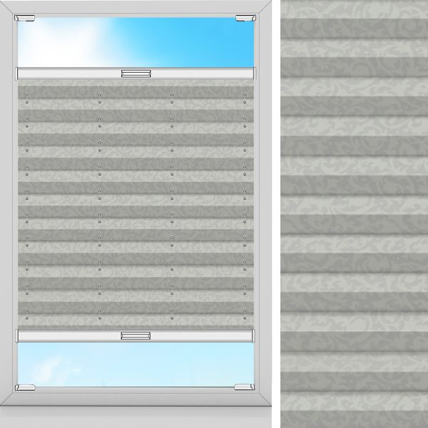 Plissee Arto, Grau, lichtdurchlässig & blickdicht