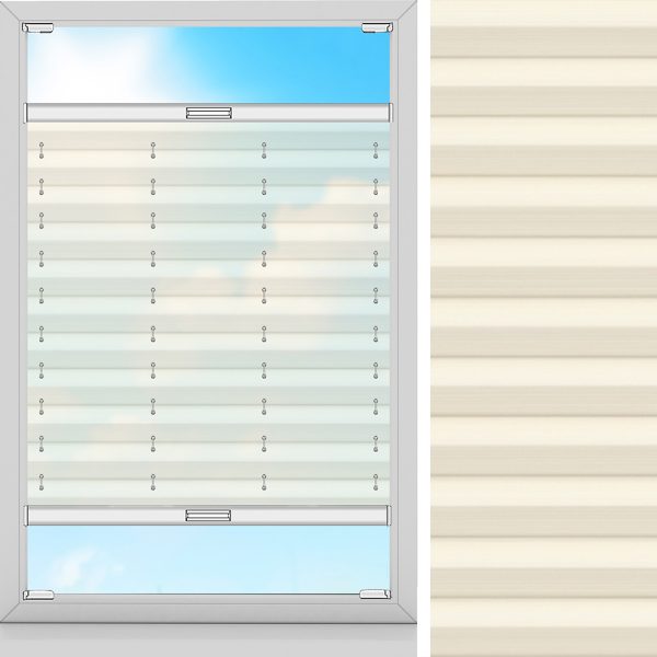 Plissee Kaleido, Creme, transparent