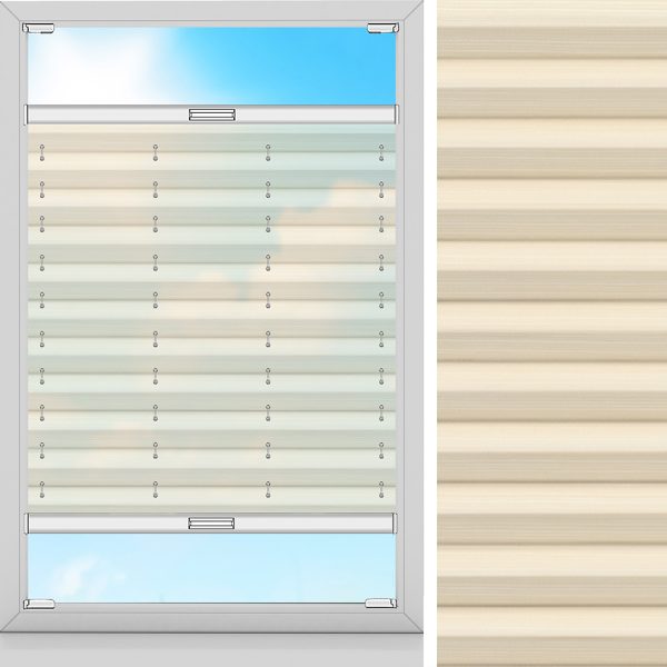 Plissee Kaleido, Beige, transparent