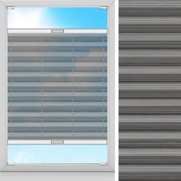 Plissee Kaleido, Schwarz, transparent