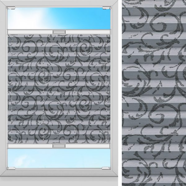 Plissee Curla, Grau, lichtdurchlässig & blickdicht