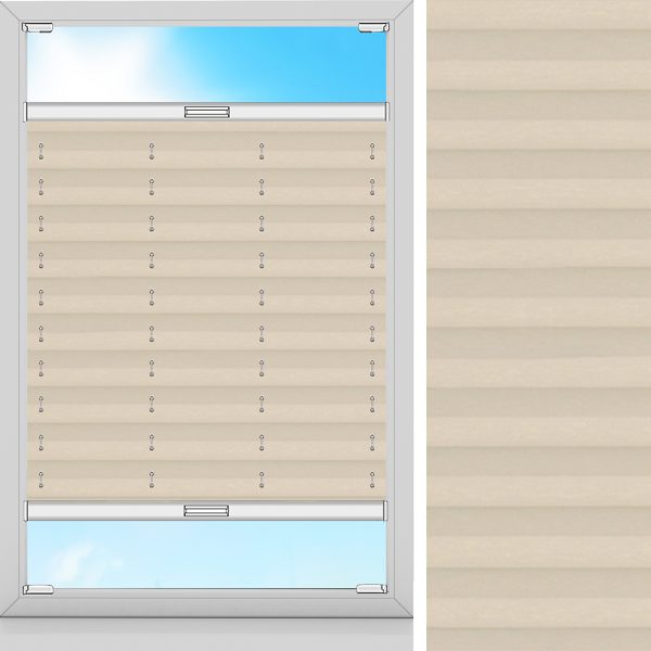 Plissee Diva, Creme, lichtdurchlässig & blickdicht