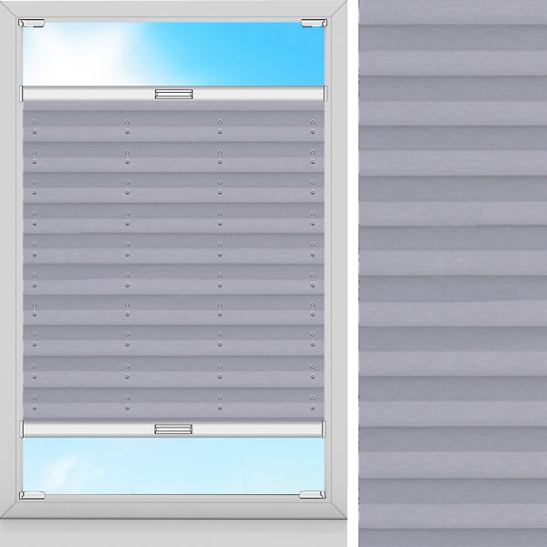 Plissee Diva, Grau, lichtdurchlässig & blickdicht