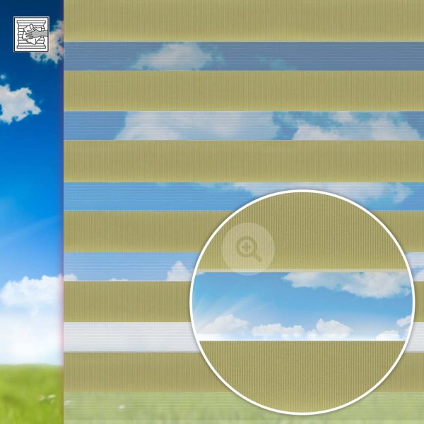 Doppelrollo Primavera, grün, Kette, Streifen 7,5 / 5 cm