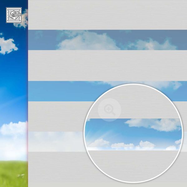 Doppelrollo Lusano, weiss, Kette, Streifen 12 / 8 cm