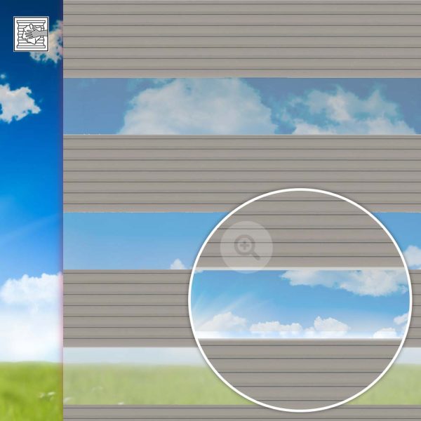 Doppelrollo Neluna, braun, Kette, Streifen 14 / 10 cm