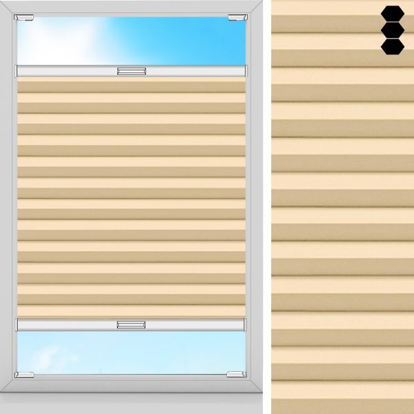 Wabenplissee Fresco, Vanille, lichtdurchlässig & blickdicht