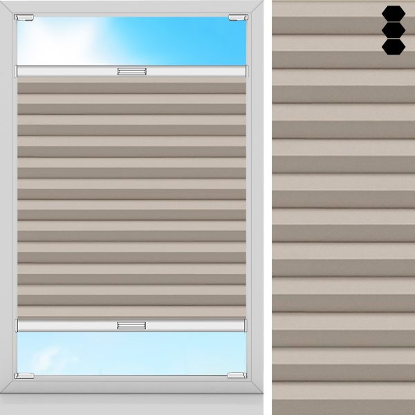 Wabenplissee Fresco, Grau, lichtdurchlässig & blickdicht