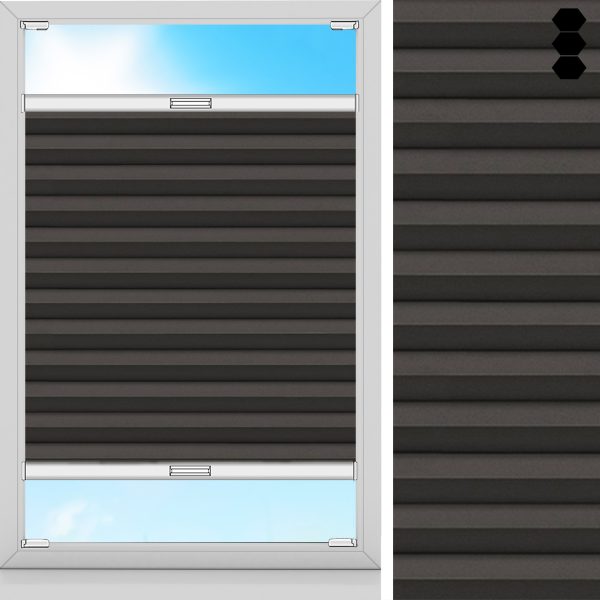 Wabenplissee Fresco, Schwarz, lichtdurchlässig & blickdicht