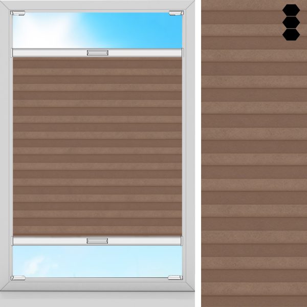 Wabenplissee Fresco, Braun, lichtdurchlässig & blickdicht