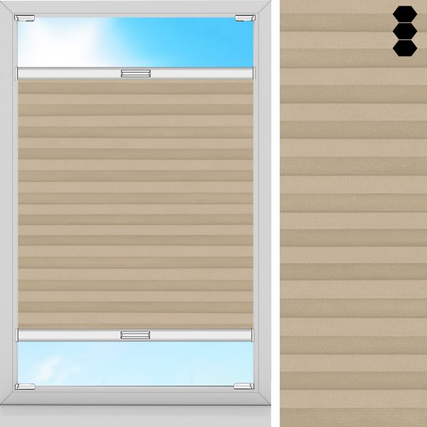 Wabenplissee Lux, Beige, lichtdurchlässig & blickdicht