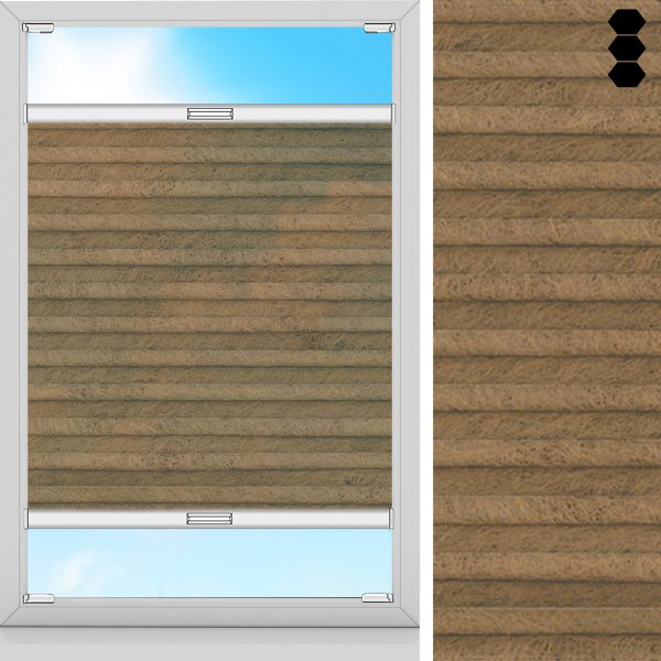 Wabenplissee Tecno, Braun, transparent