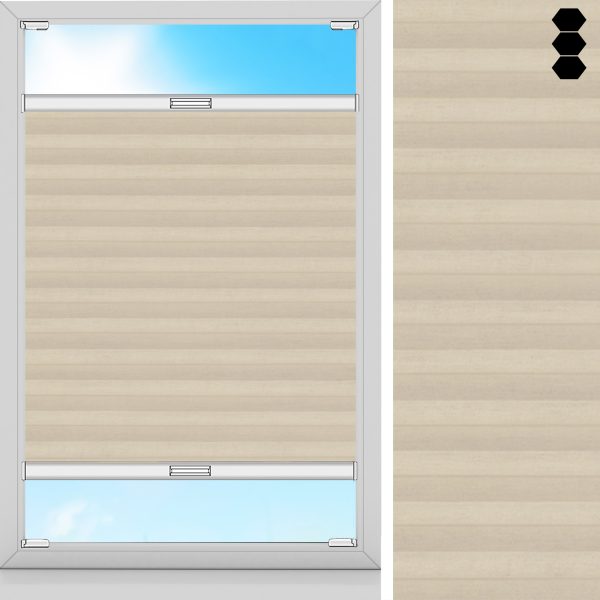 Wabenplissee Bela, Beige, lichtdurchlässig & blickdicht