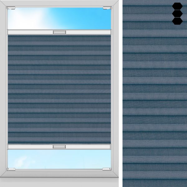 Wabenplissee Bela, Grau, lichtdurchlässig & blickdicht