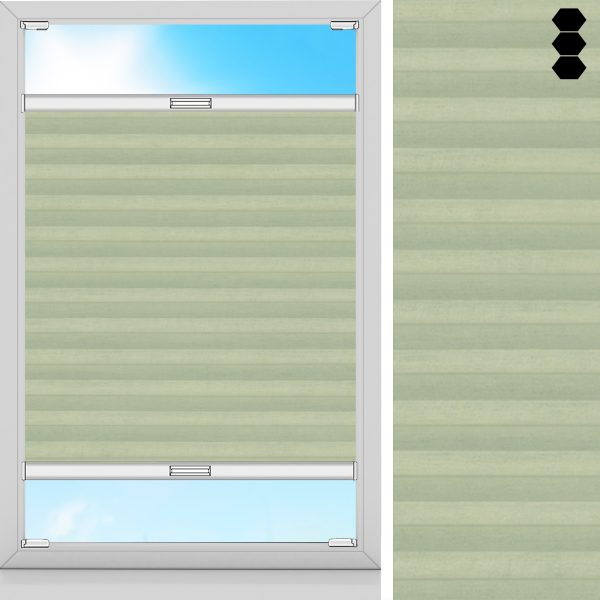 Wabenplissee Bela, Hellgrün, lichtdurchlässig & blickdicht