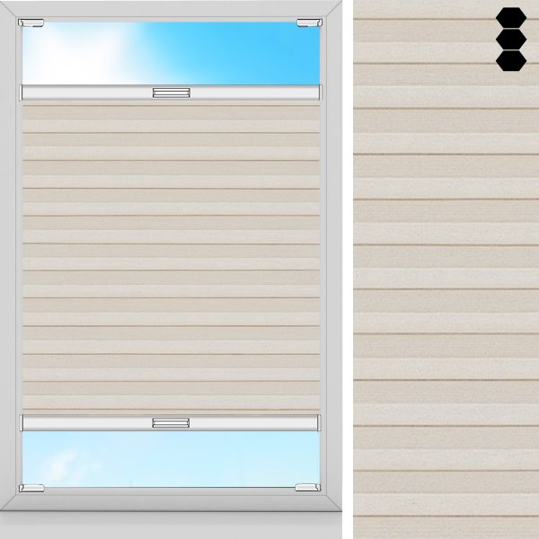 Wabenplissee Rustika, Creme, lichtdurchlässig & blickdicht