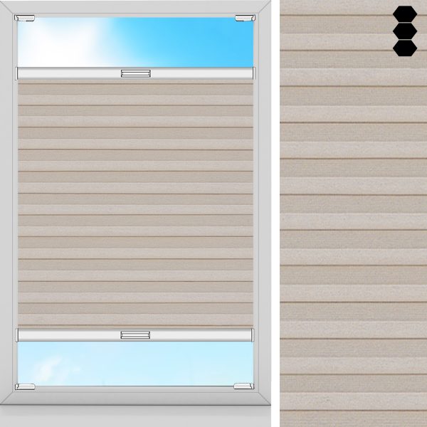 Wabenplissee Rustika, Beige, lichtdurchlässig & blickdicht