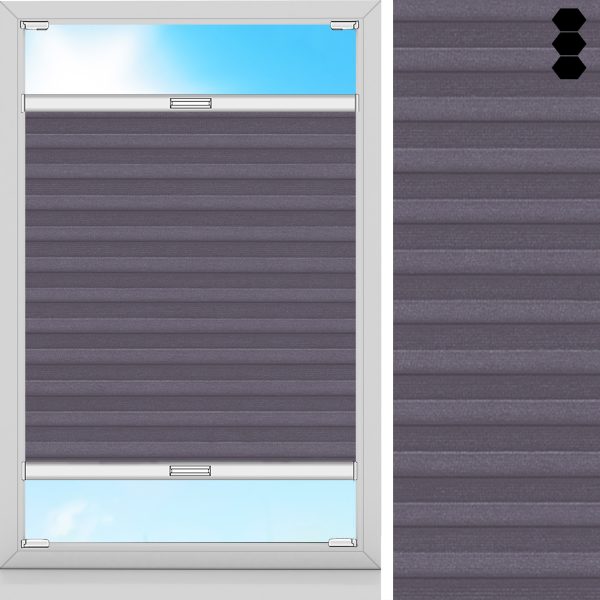 Wabenplissee Rustika, Antrazit, lichtdurchlässig & blickdicht