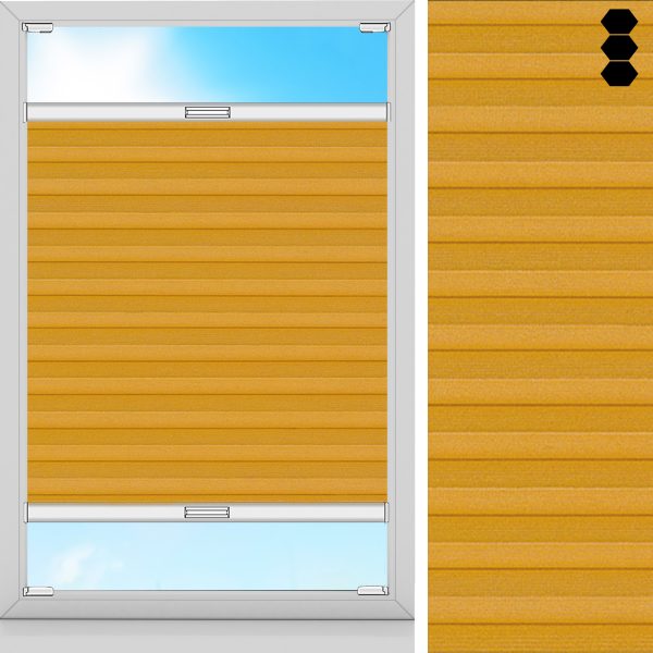 Wabenplissee Rustika, Orange, lichtdurchlässig & blickdicht