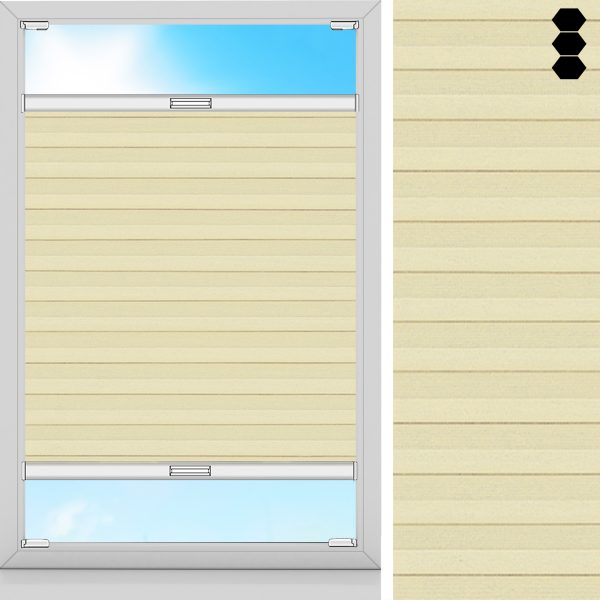 Wabenplissee Rustika, Vanille, lichtdurchlässig & blickdicht