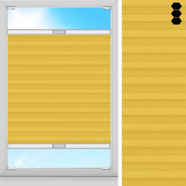 Wabenplissee Rustika, Gelb, lichtdurchlässig & blickdicht