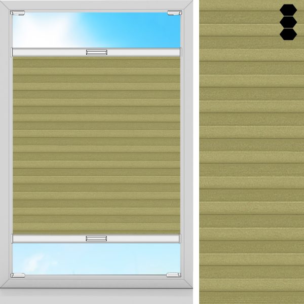 Wabenplissee Rustika, Grün, lichtdurchlässig & blickdicht