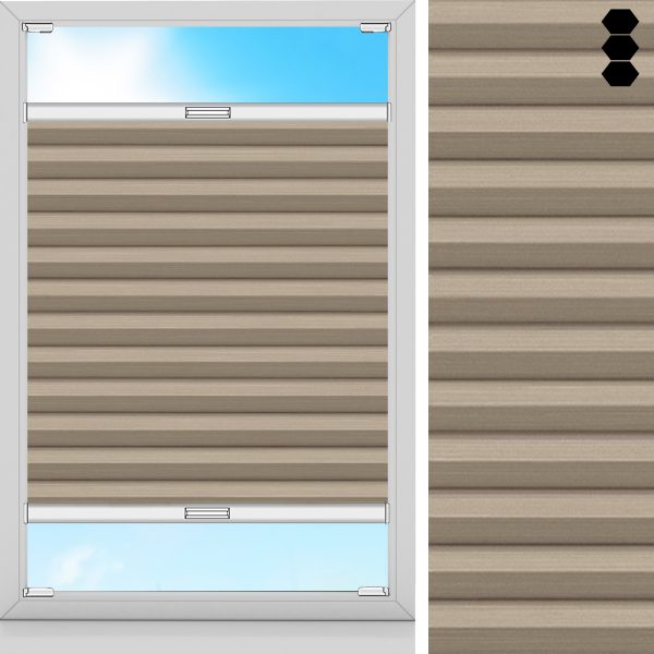 Wabenplissee Orbo, Beige, lichtdurchlässig & blickdicht