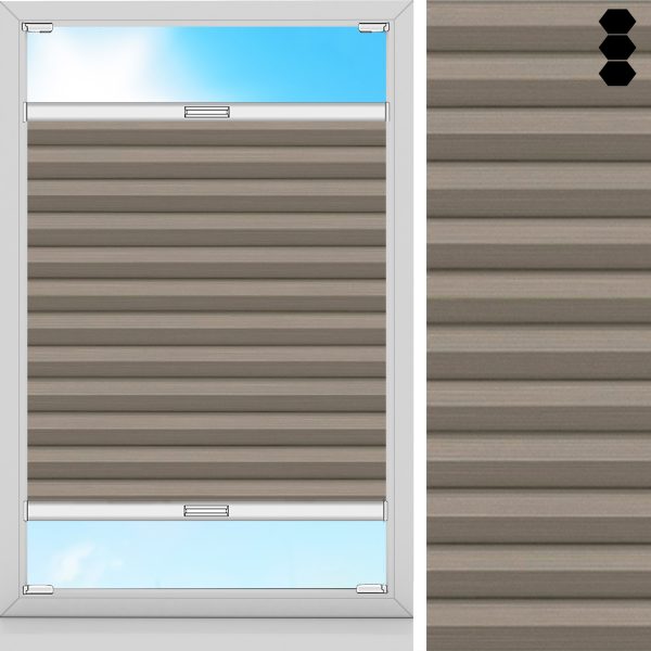 Wabenplissee Orbo, Braun, lichtdurchlässig & blickdicht