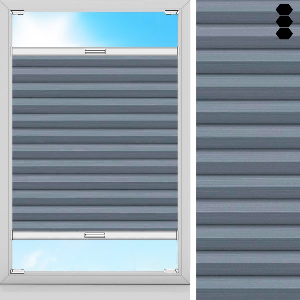 Wabenplissee Orbo, Blau, lichtdurchlässig & blickdicht